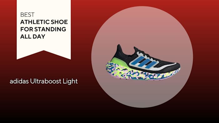 An image of a multi-colored adidas Ultraboost Light athletic shoe.